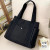 Color: black, Size: M - Large Capacity Canvas Solid Letter Tote Bag Versatile Handbag for Commuter  F640-12000040087758002