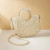 Color: Dark Grey - Handwoven Straw Rattan Half-Moon Beach Handbag Large Capacity Women Summer Hollo F640-12000036991521271