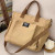 Color: Khaki - Urban Minimalist Female Student Large Capacity Commuting Horizontal Canvas Single Sh F640-12000045225058576