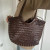 Color: SKY BLUE, Size: Extra Large - 100% Natural Cowhide Weave Handbags Hand Designer  Genuine Lea F640-12000042560589311