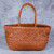 Color: Blue - Designer woven totes bag women genuine leather cowskin knitting basket handbag female F640-12000027957119064