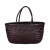 Color: Chocolate - Designer woven totes bag women genuine leather cowskin knitting basket handbag f F640-12000022445439377