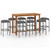  Garden Bar Set Grey Solid Acacia wood 9 Piece Set A949-3068015