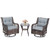 3 Pieces Outdoor Swivel Rocker Set with Small Side Table-Gray B593-NP11574