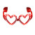 Light Up Jolly Hearts Shaped Candy Cane Christmas Valentines Sunglasses Red A706-LUJHSCCS-RD