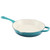 Crock Pot Artisan 12 in. Round Enameled Cast Iron Skillet in Teal Ombre D970-126356.01