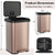 13.2 Gallon Step Trash Can with Soft Close Lid and Deodorizer Compartment-Golden - Color: Golden D681-GY10006GD