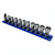 VIM Tools 10 Piece 6 Point Dual Drive Stubby UJ Metric Socket Set - 1/4 Inch X 11 mm Drive - Blue M T398-VIMDDSUJM400