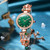 Color: Steel Rose Green - New Women's Premium Luxury Waterproof Bracelet Watch Q119-CJNS173428401AZ