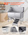Stainless Steel Dog Washing Station, 62 inch Pet Grooming Tub w/ Ramp, PE Water Filter Board, Fauce E415-BXGCWYG62CSLS01HRV0