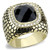 TK3221 - IP Gold(Ion Plating) Stainless Steel Ring with Synthetic Synthetic Glass in Jet A874-TK3221