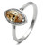 TS098 - Rhodium 925 Sterling Silver Ring with AAA Grade CZ  in Champagne A874-TS098