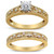 14K Yellow Gold Plated .925 Sterling Silver 1/5 Cttw Diamond Art Deco Style Engagement Ring Bridal  N162-022870R500