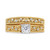 14K Yellow Gold Plated .925 Sterling Silver 1/5 Cttw Diamond Art Deco Style Engagement Ring Bridal  N162-022870R500