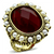 LO3585 - Flash Gold Brass Ring with Synthetic Synthetic Glass in Siam A874-LO3585