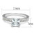 3W1209 - Rhodium Brass Ring with AAA Grade CZ  in Clear A874-3W1209