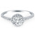 14k White Gold Diamond Halo Collar Engagement Ring P150-83480-8.5