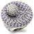 0W018 - Rhodium Brass Ring with AAA Grade CZ  in Tanzanite A874-0W018