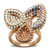 GL219 - IP Rose Gold(Ion Plating) Brass Ring with Top Grade Crystal  in Multi Color A874-GL219