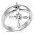 3W283 - Rhodium Brass Ring with AAA Grade CZ  in Clear A874-3W283