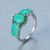 Size: Number 10, Color: Green sliver - New oval green synthetic opal ring Q119-CJZBLXLX03541-Number 10-Green sliver