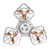 Color: Orange, Quantity: 1 - Pressure Relief Toy Mini Fidget Spinner Rechargeable Automatic Rotatin Q119-CJWJWJYZ00265-Orange-1