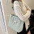 Color: SKY BLUE - Large Capacity Ladies Tote Bag Fashion Plaid Women's Beaded Chain Shoulder Bags S F640-12000037995329607
