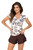 brown - Pyjama model 198990 Donna U704-198990