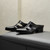 Summer Outer Wear Pointed-toe Authentic Leather Half Slippers Closed Toe Leather Slippers Men Q119-CJYD1934630