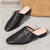 Color: Black, Size: 40 Customized - Closed-toe, Back-strap, Buckle-fastened Flat Womens Slippers Q119-CJNS277282715OL