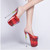 Color: Red, Size: 36 - Super High Stiletto Transparent Glass Plastic Slippers Q119-CJNS106576417QJ