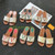 Color: Color 4 - Size: Eur 36 - With box Designer straw slippers Fashion ladies Letter embroidered  Y829-1235399942789820476
