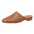 Color: Khaki, Size: 37 - Women's Casual Low-Heel Plus-Size Woven Closed-Toe Outdoor Slippers Q119-CJNS287491625YB