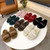 Color: Color2 - Size: Eur42 - Women Fashion Designer LambWool Slipper Lady Classic Comfortable Pant Y829-1273705574695338024