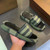 Color: forest green - Size: EUR42 - Designer Women Canvas Sandals Slides Genuine Leather Beige Bric Y829-1272045211283136512