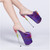 Color: Purple, Size: 41 - Super High Stiletto Transparent Glass Plastic Slippers Q119-CJNS106576436JQ