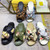 Color: A1 - Size: Men US9.5=UK9=EU43 - Adult: yes - Designer Multicolor Satin Slides Unisex Feel Kn Y829-1476741194333937803