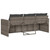  Patio Sofa with Cushions 3-Seater Gray Poly Rattan A949-366343