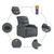  Massage Recliner Chair Grey Faux Leather A949-3206905