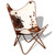  Butterfly Chair Brown and White Real Cowhide Leather A949-243696