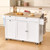  Kitchen Island Cart with Storage, 60in Wide Mobile Kitchen Cart with Wheels, Drop Leaf, 2 Drawers, E415-QFBYDKCFDBS2V66XA001V0
