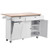  Kitchen Island Cart with Storage, 60in Wide Mobile Kitchen Cart with Wheels, Drop Leaf, 2 Drawers, E415-QFBYDKCFDBS2V66XA001V0