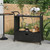  Bar Cart with Drawer Black 39.4"x17.7"x38.2" Poly Rattan A949-316663