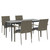  5 Piece Patio Dining Set with Cushions Black and Gray Poly Rattan A949-3185128
