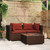  Patio Furniture Set 3 Piece with Cushions Brown Poly Rattan A949-317543