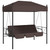  Patio Swing Bench with Canopy Coffee BrownSteel A949-4008900