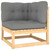  Patio Corner Sofa with Gray Cushions Solid Wood Pine A949-805715