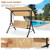 3-Seat Outdoor Porch Swing with Adjustable Canopy and Padded Cushions-Beige - Color: Beige D681-NP10693MS
