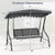 3-Seat Outdoor Porch Canopy Swing with Adjustable Shading-Gray B593-NP11717