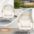 Oversized Patio Rattan Egg Lounge Chair with 4 Cushions-Light Brown - Color: Light Brown D681-HW70716+